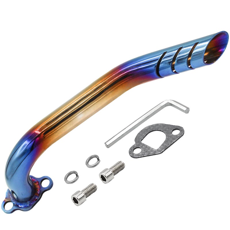 WNOOENG Header Exhaust Pipe Kit for Coleman CT200u CT200u-ex BT200X KT196 196cc 6.5hp  for Non-Hemi Predator 212cc Baja Warrior MB200 GX160 GX200 Engine Axis M200 Mini Bike & Go Kart Performance Parts - Image 1